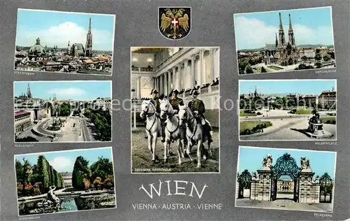 AK / Ansichtskarte Wien Stephansdom Parlament Schoenbrunn Span Reitschule Votivkirche Heldenplatz Belvedere Kat. Wien