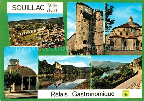 AK / Ansichtskarte Souillac Panorama Ruine Schloss Strasse Kat. Souillac