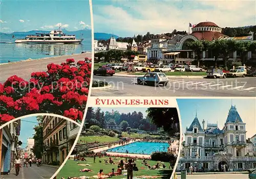 AK / Ansichtskarte Evian les Bains Haute Savoie Le Port Hotel de Ville Casino Piscine Kat. Evian les Bains