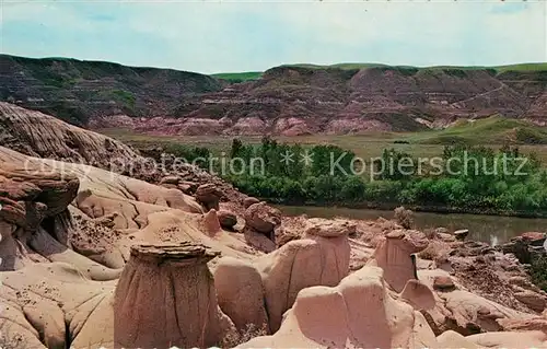 AK / Ansichtskarte Drumheller A group of the well known Drumheller Hoodoos Kat. Alberta