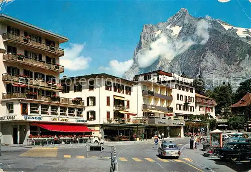 AK / Ansichtskarte Grindelwald Dorfpartie mit Wetterhorn Kat. Grindelwald