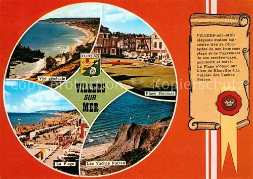 AK / Ansichtskarte Villers sur Mer Vue generale Place Mermoz Les Vaches Noires Plage Kat. Villers sur Mer