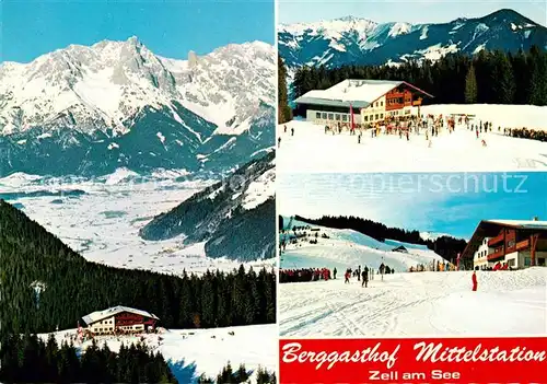 AK / Ansichtskarte Zell See Berggasthof Mittelstation Wintersportplatz Alpen Kat. Zell am See