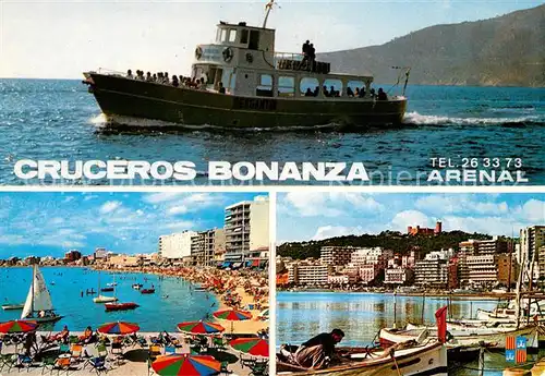 AK / Ansichtskarte Arenal Mallorca Cruceros Bonanza Strand Hafen Fischerboote
