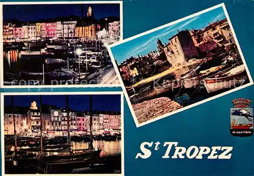 AK / Ansichtskarte Saint Tropez Var Quai Bailli du Suffirent La Jetee la nuit Port des pecheurs Kat. Saint Tropez