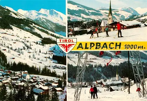 AK / Ansichtskarte Alpbach Panorama Wintersportplatz Skipiste Schlepplift Kat. Alpbach