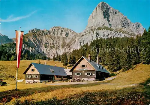 AK / Ansichtskarte Admont Steiermark Oberst Klinke Huette gegen Admonter Kaibling Fahne Kat. Admont