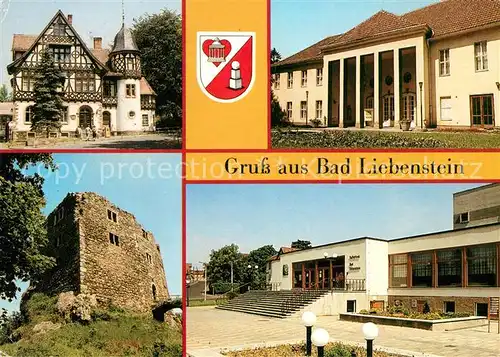 AK / Ansichtskarte Bad Liebenstein Postamt Badehaus Burgruine Kulturhaus Wappen Kat. Bad Liebenstein