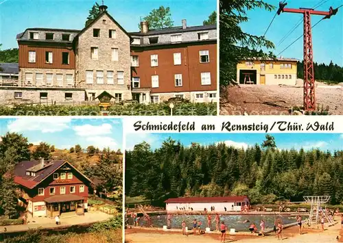 AK / Ansichtskarte Schmiedefeld Rennsteig Erholungsheim Stutenhaus Liftbaude Eisenberg Filmbuehne Waldbad Kat. Schmiedefeld Rennsteig