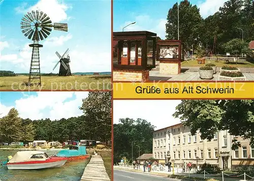 AK / Ansichtskarte Alt Schwerin Windmuehle Agrarhistorisches Museum Gaststaette Campingplatz Plauer See Kat. Alt Schwerin