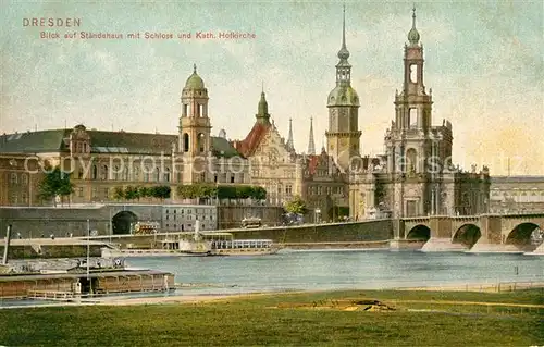 AK / Ansichtskarte Dresden Staendehaus Schloss katholische Hofkirche Kat. Dresden Elbe