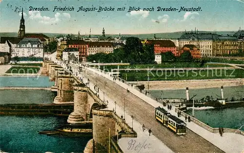 AK / Ansichtskarte Dresden Friedrich August Bruecke Dresden Neustadt Kat. Dresden Elbe