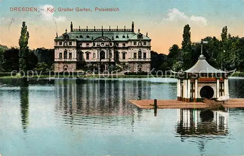 AK / Ansichtskarte Dresden Koeniglicher grosser Garten Palaisteich Kat. Dresden Elbe