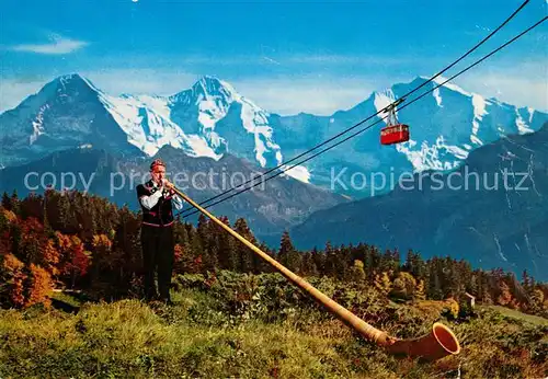AK / Ansichtskarte Alphorn Eiger Moench Jungfrau Seilbahn  Kat. Musik
