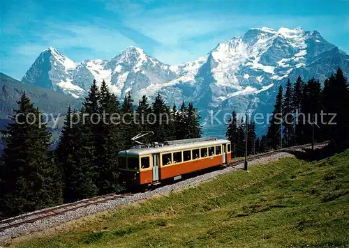 AK / Ansichtskarte Bergbahn Gruetschalp Muerren Eiger Moench Jungfrau Kat. Bergbahn