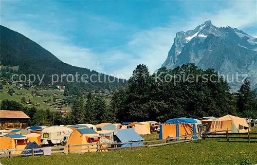AK / Ansichtskarte Grindelwald Camping Bodenwald mit Wetterhorn Kat. Grindelwald