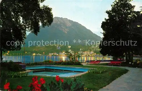 AK / Ansichtskarte Lugano Lago di Lugano Veduta di Paradiso Notturno
