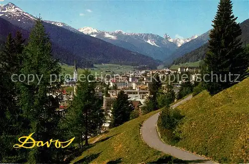 AK / Ansichtskarte Davos GR Blick von der hohen Promenade mit Tinzenhorn Kat. Davos