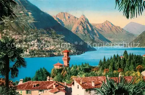 AK / Ansichtskarte Lugano Lago di Lugano Paradiso e sfondo di Porlezza