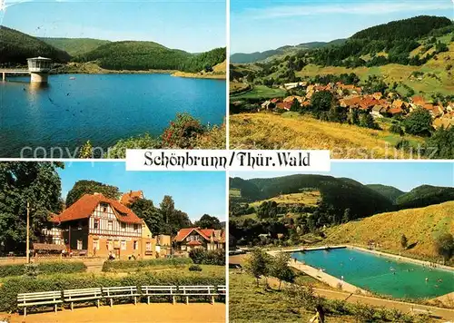 AK / Ansichtskarte Schoenbrunn Schleusegrund Talsperre FDGB Erholungsheim Huette Schwimmbad Kat. Schleusegrund