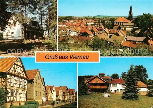 AK / Ansichtskarte Viernau Berggaststaette Ortsansicht mit Kirche Ernst Thaelmann Strasse Platzmuehle Kat. Viernau