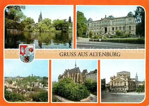 AK / Ansichtskarte Altenburg Thueringen Kleiner Teich Lindenau Museum Schlosskirche Theater Kat. Altenburg