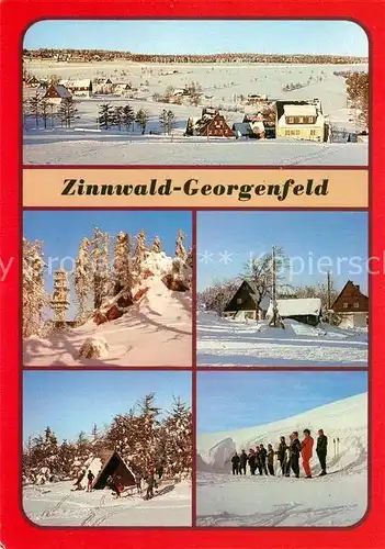 AK / Ansichtskarte Zinnwald Georgenfeld Teilansicht Lugstein Huette am Hochmoor Skiunterricht Wintersportplatz Kat. Altenberg