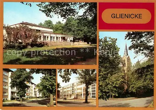 AK / Ansichtskarte Glienicke Nordbahn Kulturhaus Leninstrasse Schule Kirche Kat. Glienicke Nordbahn