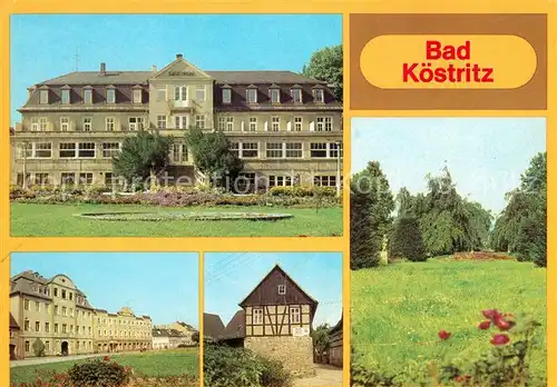 AK / Ansichtskarte Bad Koestritz Sanatorium Ernst Thaelmann Strasse HO Gaststaette Schlosspark Kat. Bad Koestritz