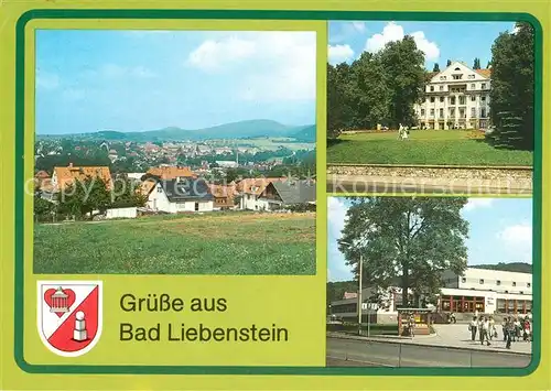 AK / Ansichtskarte Bad Liebenstein Blick vom Panoramaweg Kurhaus Kulturhaus Wappen Kat. Bad Liebenstein