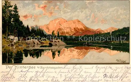 AK / Ansichtskarte Hintersee Berchtesgaden Panorama Kuenstlerkarte Otto Struetzel Kat. Berchtesgaden