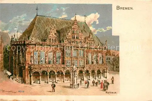 AK / Ansichtskarte Bremen Rathaus Kuenstlerkarte Kat. Bremen