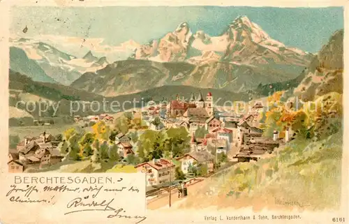 AK / Ansichtskarte Berchtesgaden Panorama Kuenstlerkarte Kat. Berchtesgaden