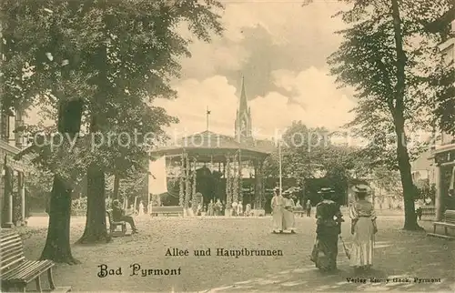 AK / Ansichtskarte Pyrmont Bad Allee Hauptbrunnen Kat. Bad Pyrmont