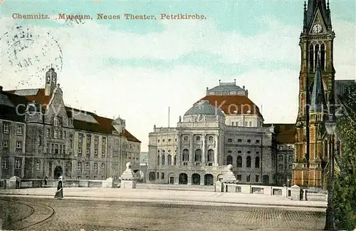 AK / Ansichtskarte Chemnitz Museum Neues Theater Petrikirche Kat. Chemnitz