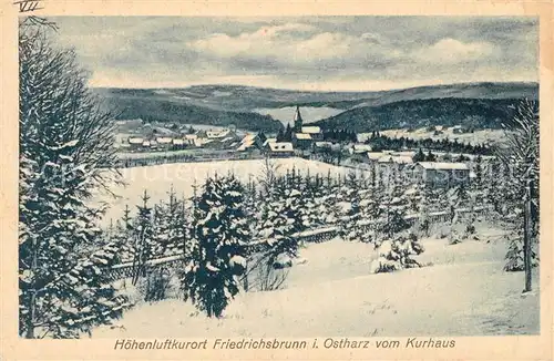 AK / Ansichtskarte Friedrichsbrunn Harz Panorama Winter Blick vom Kurhaus Kat. Friedrichsbrunn
