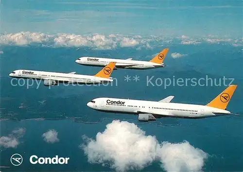 AK / Ansichtskarte Flugzeuge Zivil Condor Boeing 767 Boeing B757 Kat. Airplanes Avions