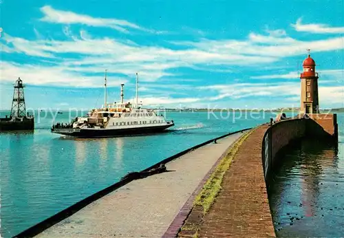 AK / Ansichtskarte Faehre Faehrboot Hafenmole Bremerhaven  Kat. Schiffe