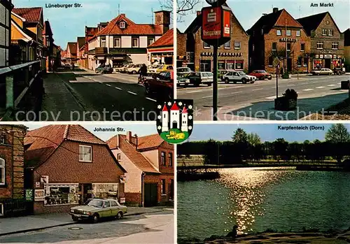 AK / Ansichtskarte Dahlenburg Lueneburger Str Am Markt Johannis Str Karpfenteich Dorn Kat. Dahlenburg