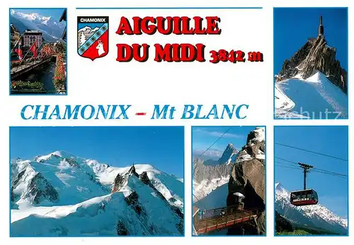 AK / Ansichtskarte Chamonix Aiguille du Midi Gebirgspanorama Alpen Bergbahn Kat. Chamonix Mont Blanc
