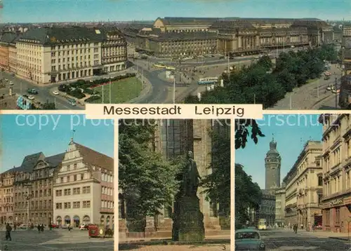 AK / Ansichtskarte Leipzig Hauptbahnhof Hotel Astoria Alte Waage Bach Denkmal Rathaus Turm Kat. Leipzig