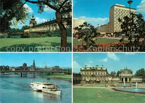 AK / Ansichtskarte Dresden Zwinger Kronentor Prager Strasse Interhotel Newo Elbansicht Kat. Dresden Elbe