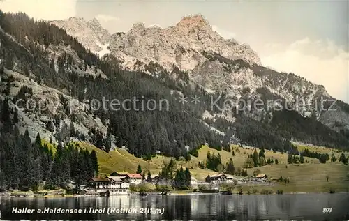 AK / Ansichtskarte Haller Tirol Blick ueber den Haldensee zur Rotflueh Alpen Kat. Haller am Haldensee Tannheimer Tal