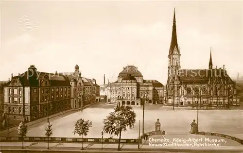 AK / Ansichtskarte Chemnitz Koenig Albert Museum Neues Stadttheater Petrikirche Kat. Chemnitz