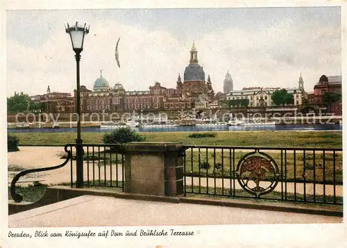 AK / Ansichtskarte Dresden Dom Bruehlsche Terrasse  Kat. Dresden Elbe