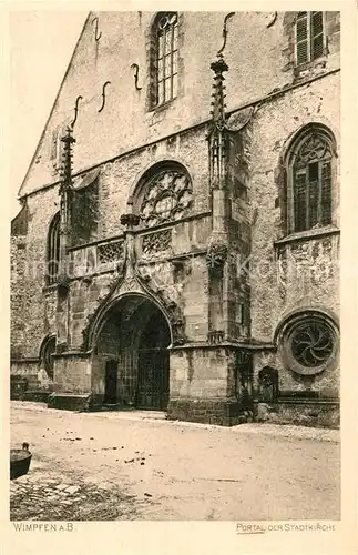 AK / Ansichtskarte Bad Wimpfen Portal der Stadtkirche Kat. Bad Wimpfen