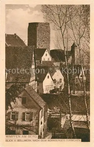 AK / Ansichtskarte Bad Wimpfen Am Berg Blick vom Bollwerk auf Nuernberger Tuermchen Kat. Bad Wimpfen