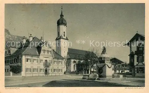 AK / Ansichtskarte Garmisch Partenkirchen Marienplatz Kat. Garmisch Partenkirchen