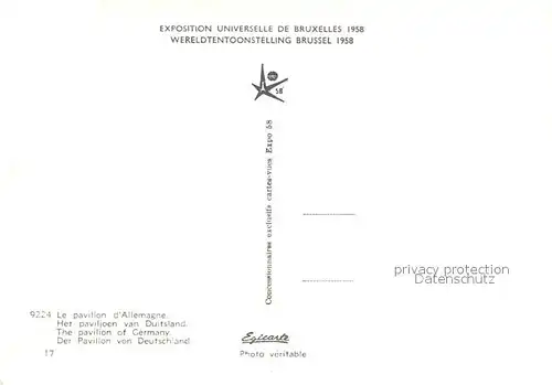 AK / Ansichtskarte Exposition Universelle Bruxelles 1958 Pavillon d Allemagne Kat. Expositions