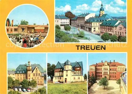 AK / Ansichtskarte Treuen Rathaus Alte Schloss Lessingschule Kat. Treuen Vogtland